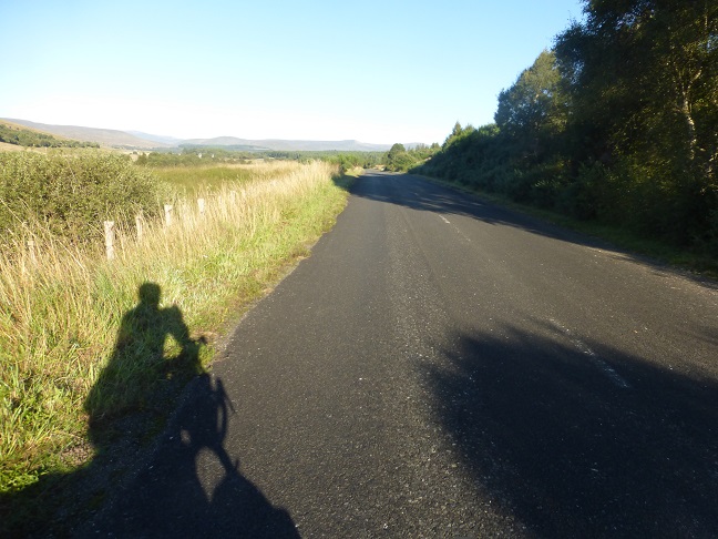 Chassing after my own shadow at 8:35am.