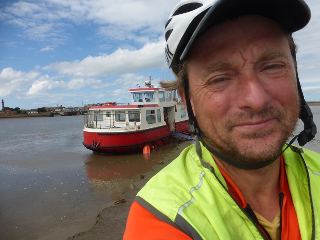 Coming off the ferry on the other side. Time 11:55am.