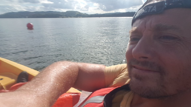 Image of me on the Kayakes on lake windermere.