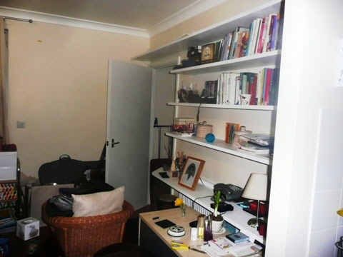 office desk and storage
