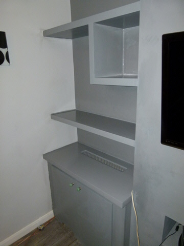 dark grey fitted designer alcove units