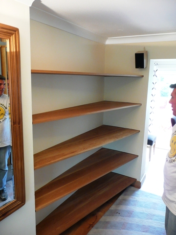 walnut shelving