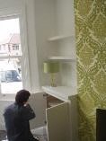 white shelving
