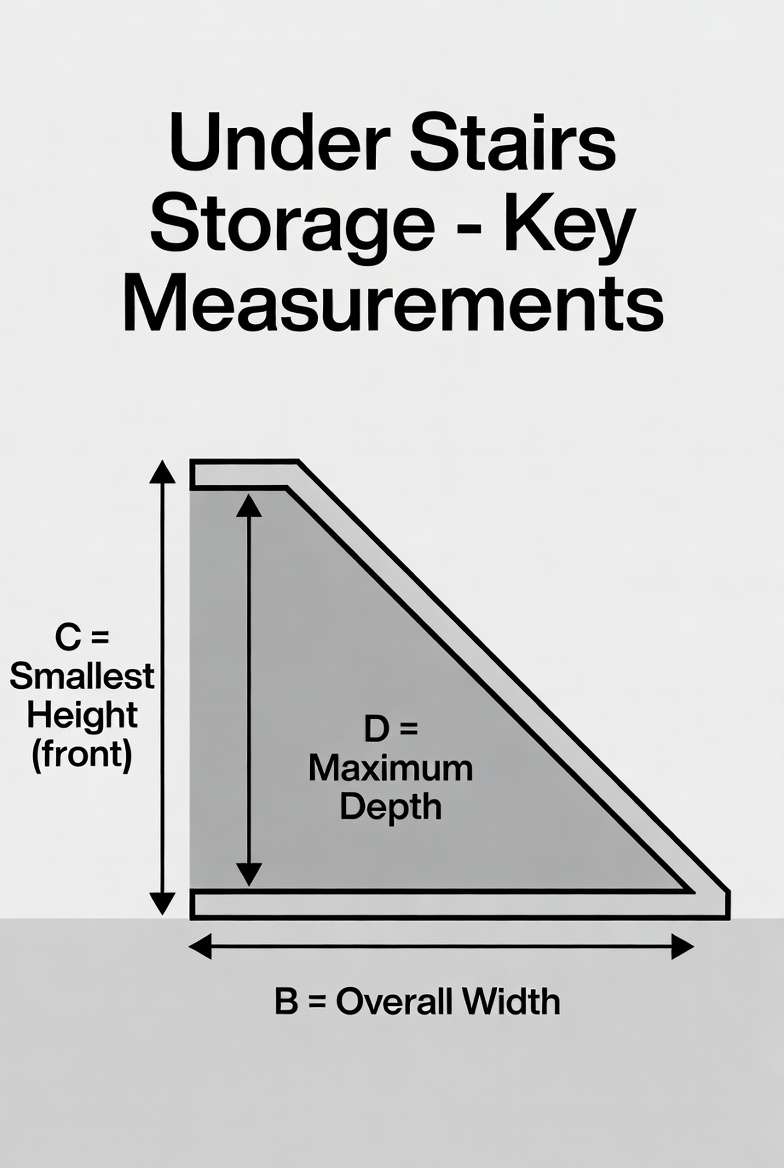 Under stairs measurement diagram
